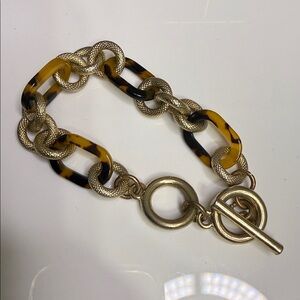 Gold and Tortoiseshell Chain Bracelet